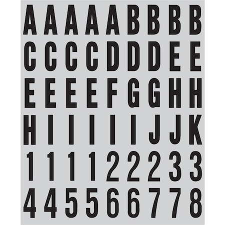 Hy-Ko 1In Reflective Numbers/Letters, 10PK A02111